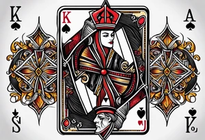 King, queen of spades cards tattoo idea