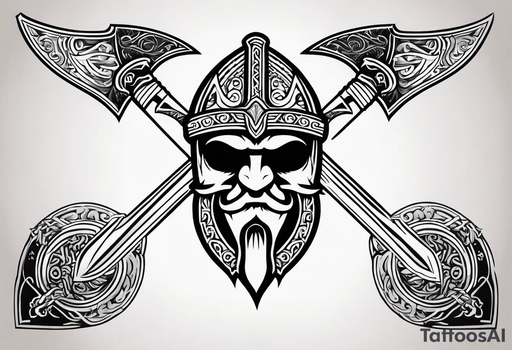 Valhalla viking shield axe sword warrior tattoo idea