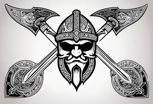 Valhalla viking shield axe sword warrior tattoo idea