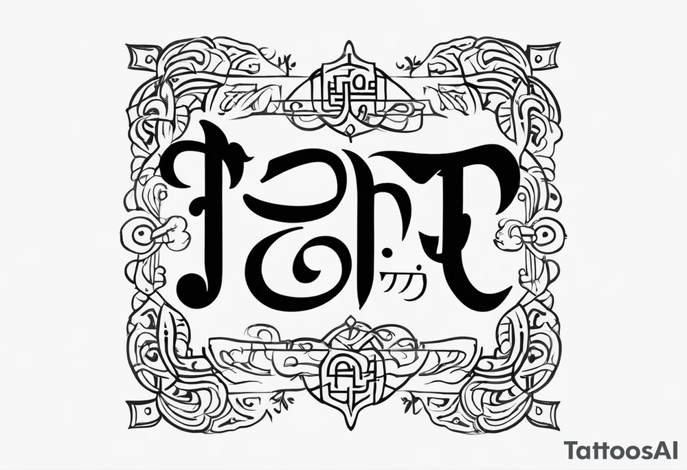 Tattoo ਨਿਰਭਉ ਨਿਰਵੈਰ written in Gurmukhi written text. tattoo idea