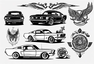 Vintage ford mustang tattoo idea