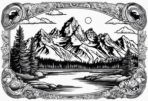 grand Tetons forearm band tattoo idea