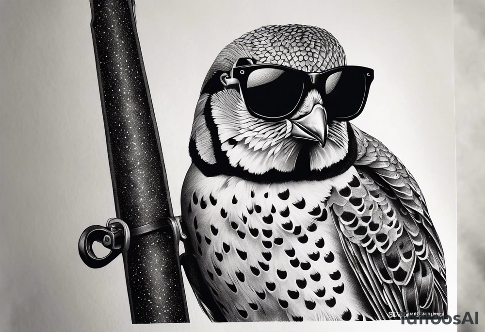 Partridge on skis with pit viper sunglasses tattoo idea