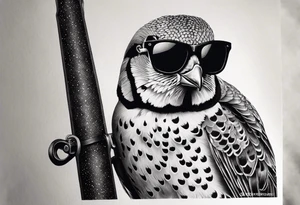 Partridge on skis with pit viper sunglasses tattoo idea