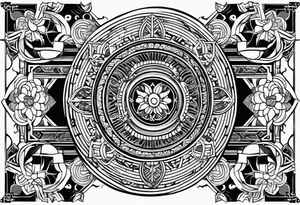 Japanese geometric patterns for back piece tattoo idea
