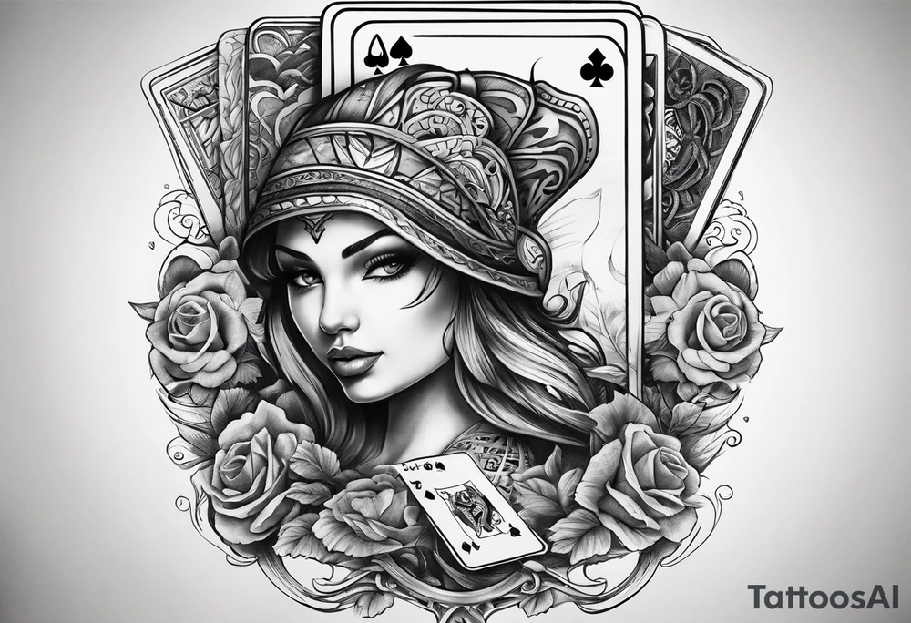 Half sleeve docr and cards tattoo idea
