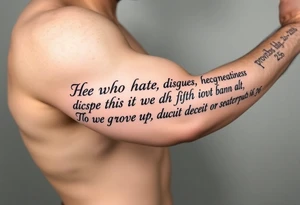 proverbs 26: 25-26
He who hates, disguises it with his lips, And lays up deceit within himself,Their hatred may be concealed by deception, but their wickedness will be exposed in the assembly tattoo idea