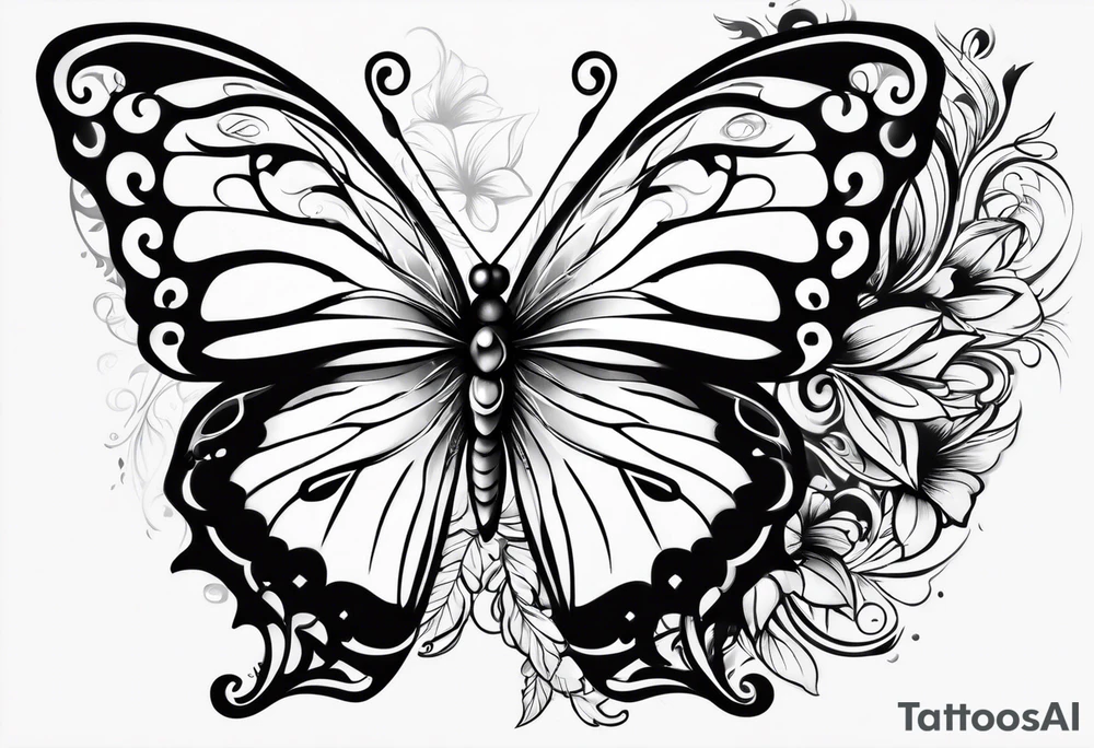A night butterfly tattoo idea