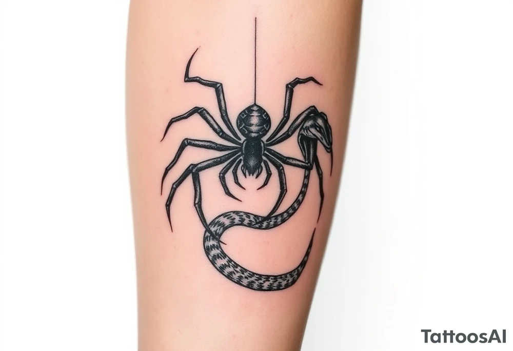 Anansi the spider and the snake tattoo idea
