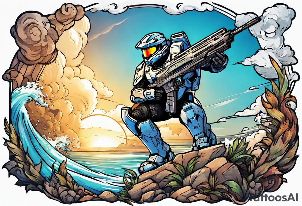 Halo 3 Marine reaching for the sky tattoo idea tattoo idea
