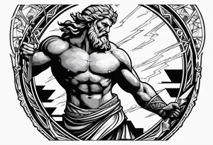 zeus striking down with lightning tattoo idea