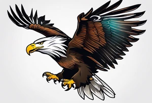 eagle side view flying tattoo idea