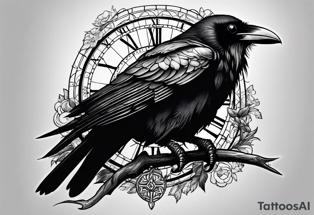raven perched
roman numeral seven
Omnia Urunt tattoo idea