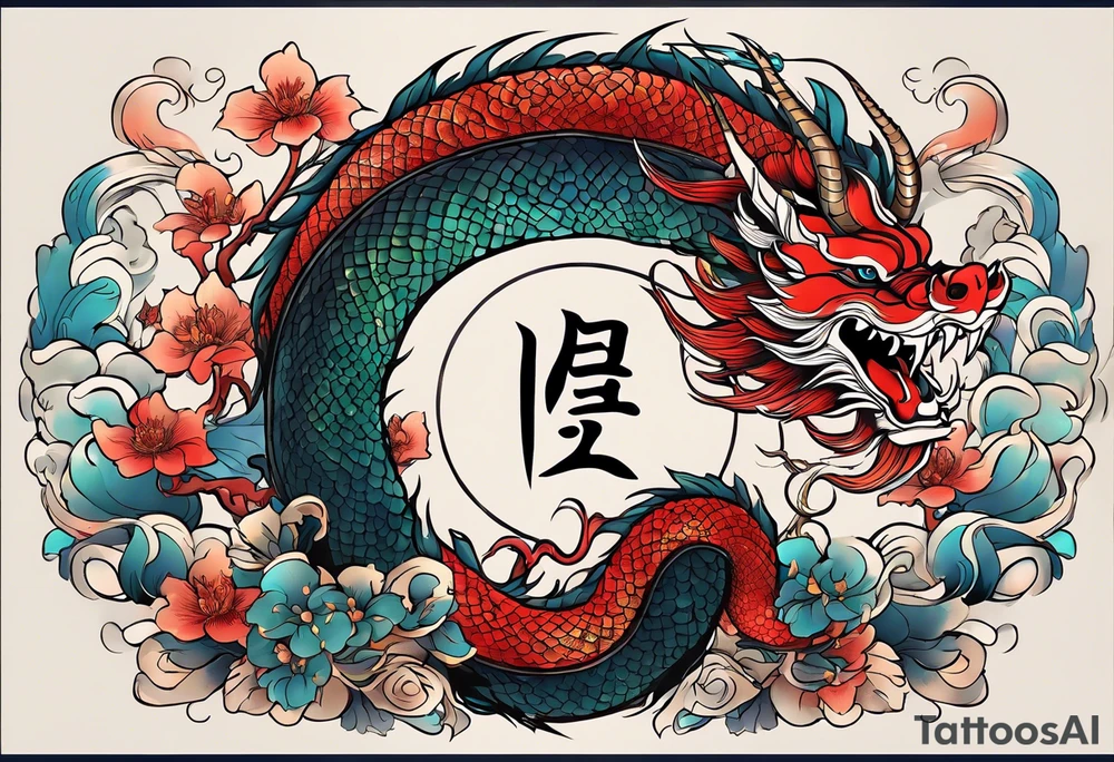 I want to the 12 Chinese zodiac animals in such a way that they give out the shape of the dragon.
It would start with a dragon and end with a snake. tattoo idea