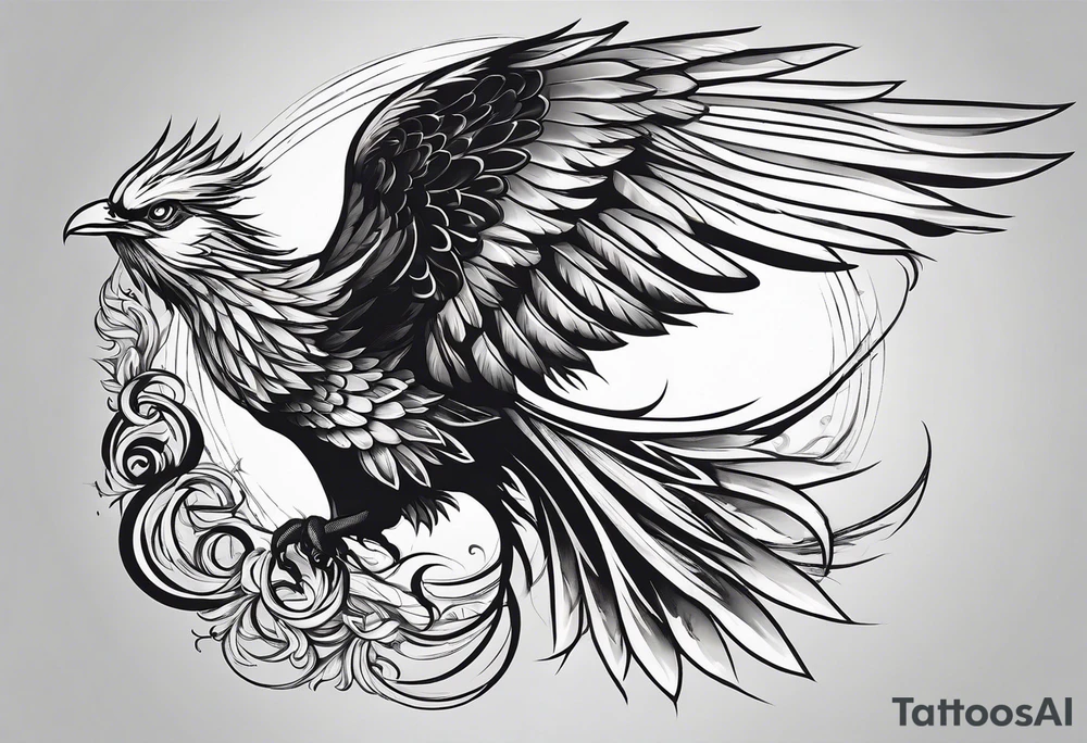 Phoenix bird flying sideways

, tattoo idea