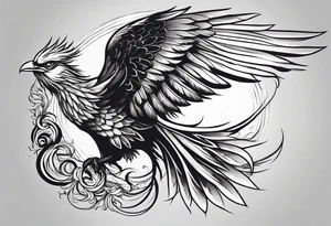 Phoenix bird flying sideways

, tattoo idea