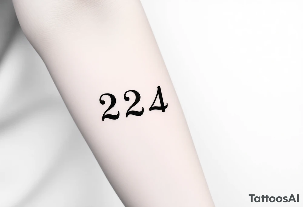 224 numbers into a tattoo itself tattoo idea