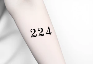 224 numbers into a tattoo itself tattoo idea