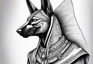Realistic anubis tattoo idea