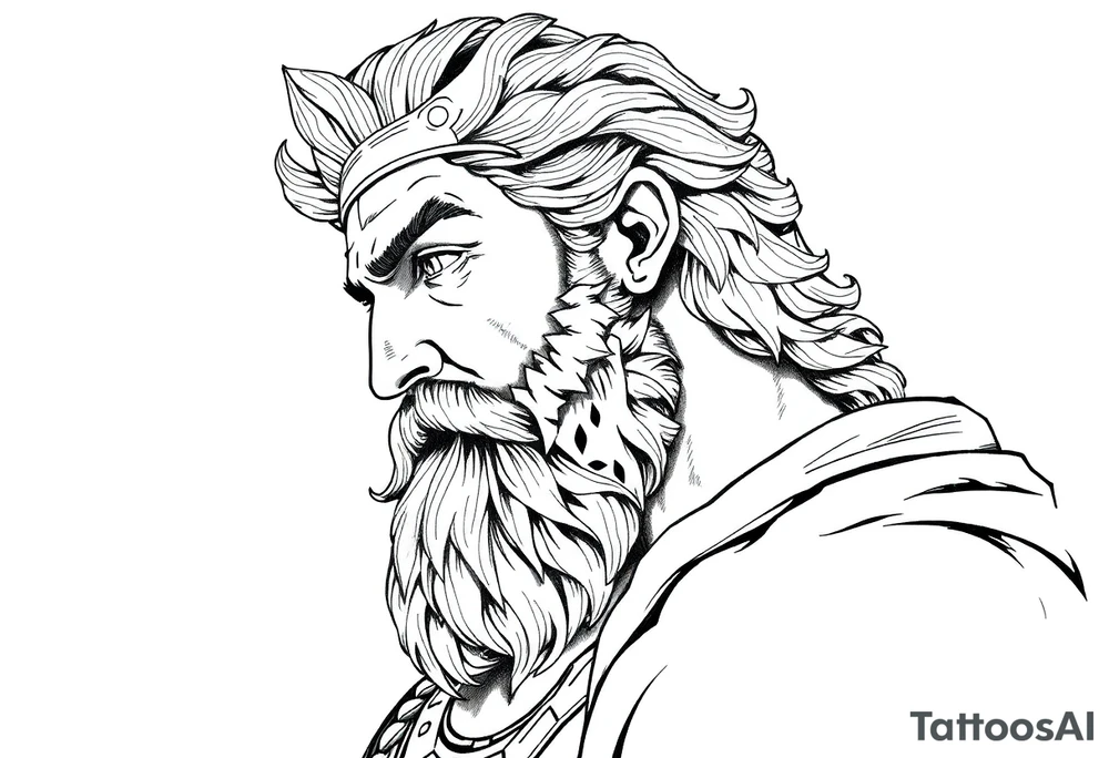 GREEK GOD LOOKING OVER HIS EMPIRE tattoo idea