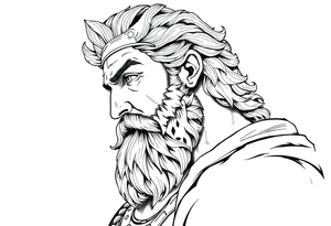 GREEK GOD LOOKING OVER HIS EMPIRE tattoo idea