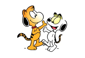 snoopy in a battle with Garfield tattoo idea