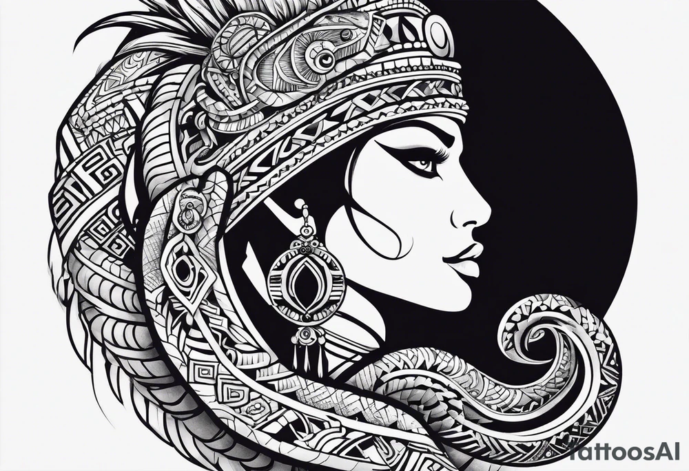 Aztec snake tattoo idea
