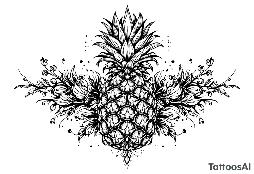 Crown pineapple vagina tattoo idea