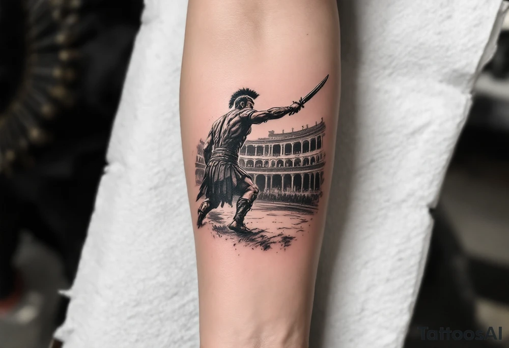 roman gladiator view back arena fight sword fight tattoo idea roman gladiator view back arena fight sword fight tattoo idea