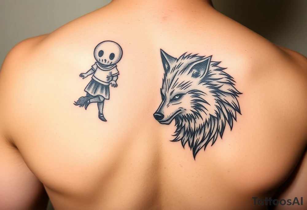 Little red riding hood nursery rhyme big bad wolf tattoo idea