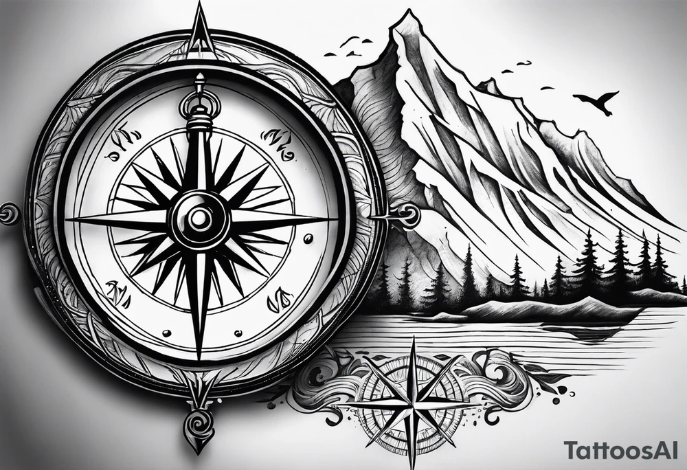mountains sea 
music compass tattoo idea