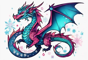 Constellation, dragon kawaii young ,snowflake tattoo idea