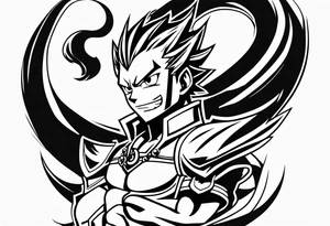 The logo of the anime show Fairy Tail that is essentially a fairy with a tail tattoo idea