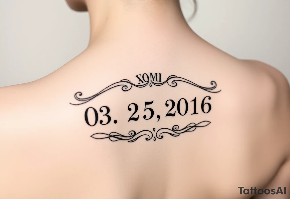 Roman numerals with the date as 03.25.2016 tattoo idea