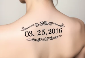 Roman numerals with the date as 03.25.2016 tattoo idea