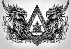 Valhalla valknut sword axe Dragon tattoo idea