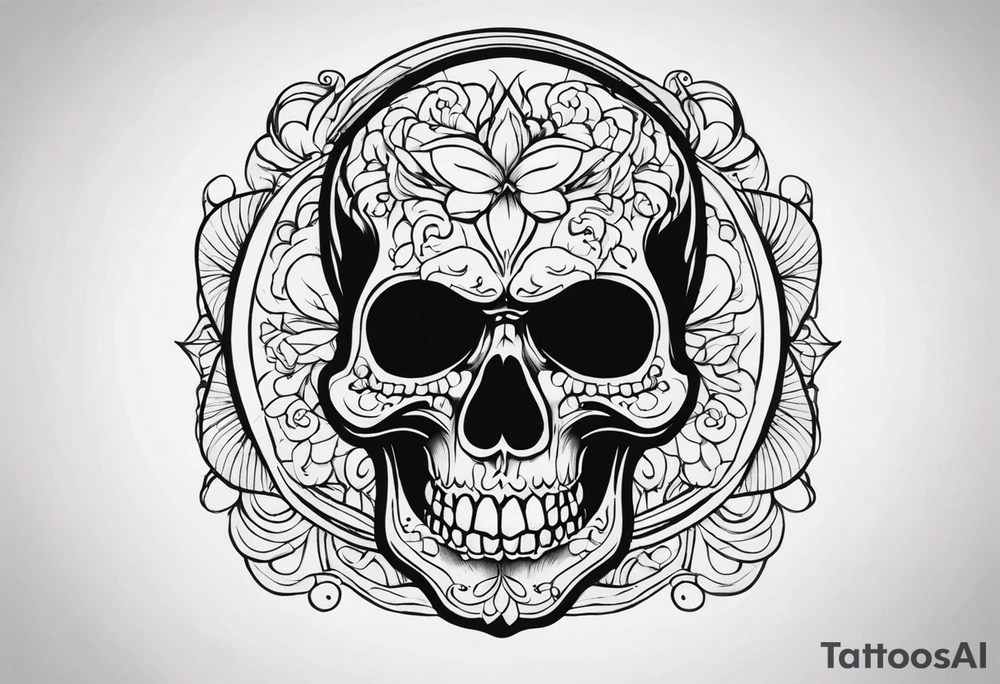 Very very very creepy skull tattoo idea