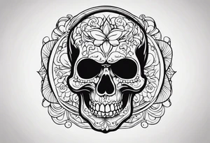 Very very very creepy skull tattoo idea