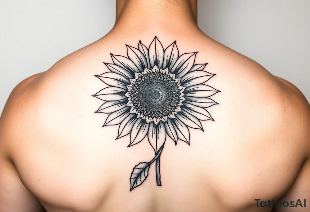 Sunflower with gears tattoo idea