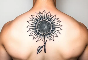 Sunflower with gears tattoo idea