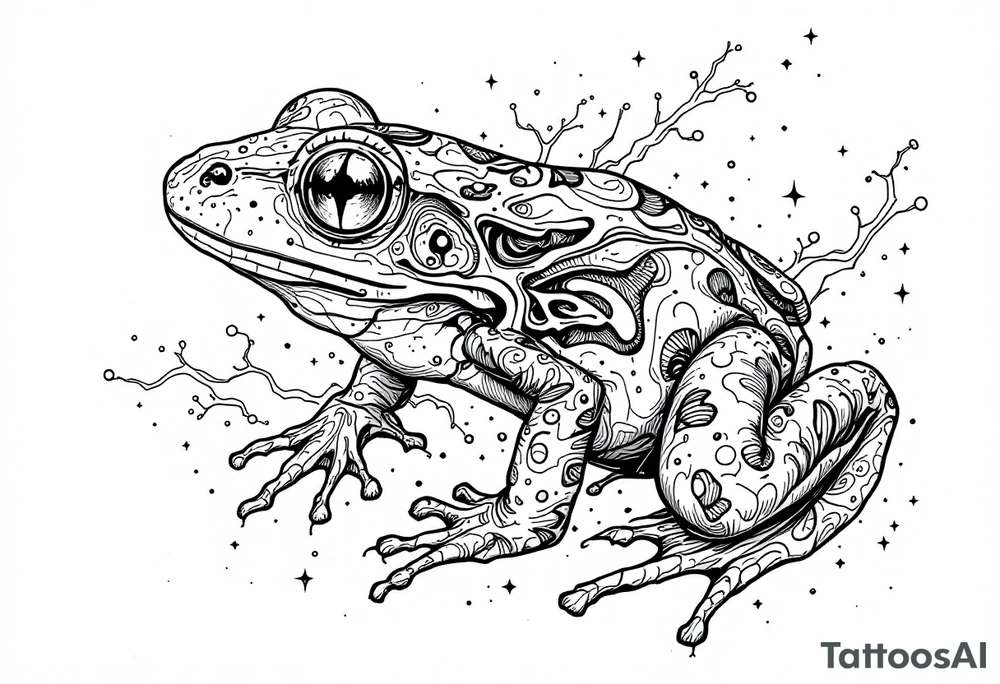 a psychedelic frog tattoo idea