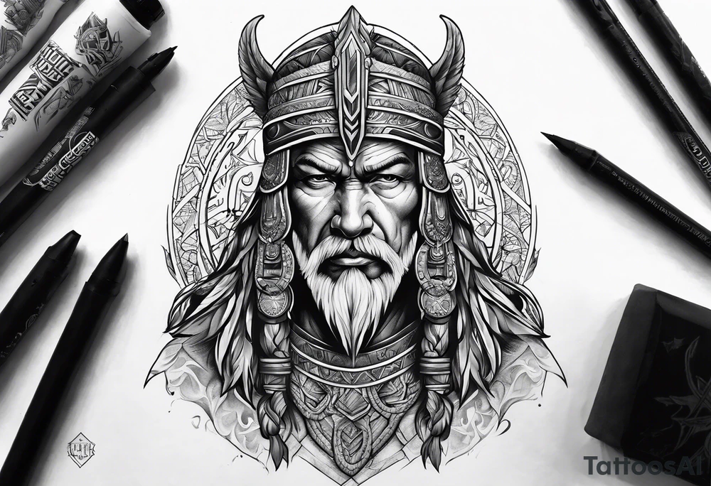 Wise warrior tattoo idea