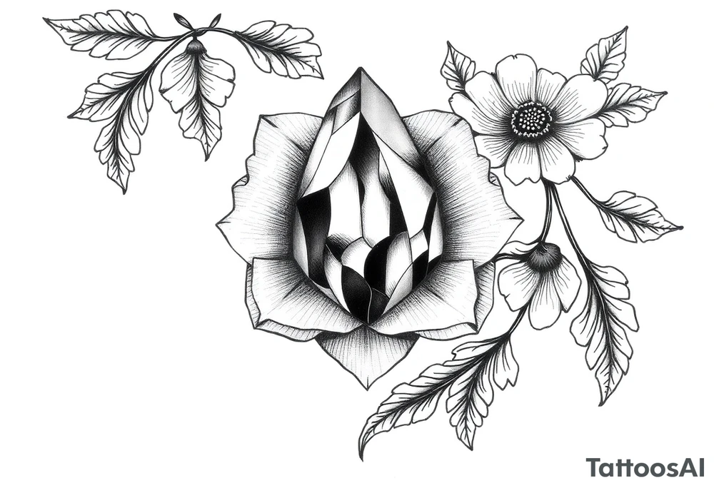 Gem 
with vintage lace 
more detailed tattoo idea
