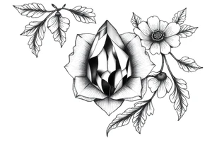 Gem 
with vintage lace 
more detailed tattoo idea