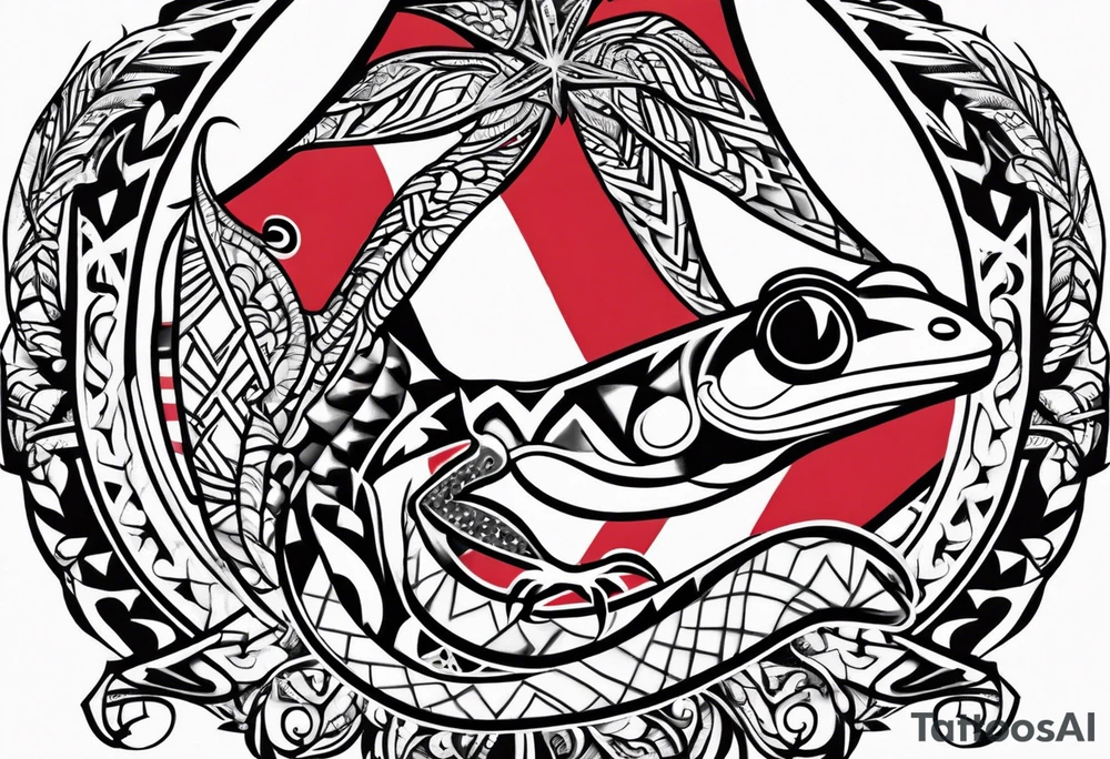 Tribal coqui wearing puerto rican flag tattoo idea