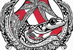 Tribal coqui wearing puerto rican flag tattoo idea