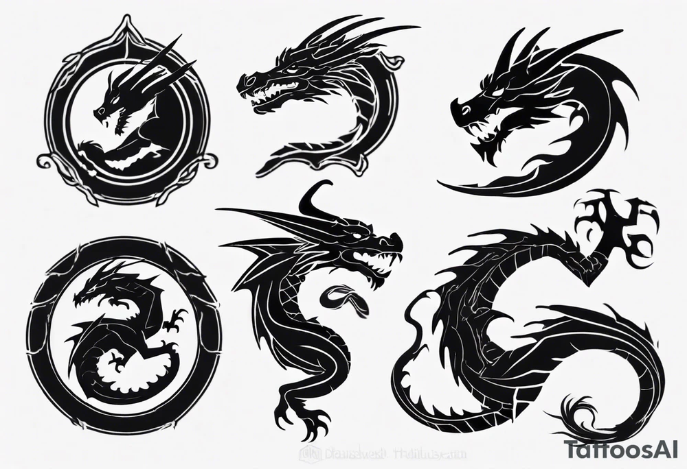 Dragon with no black tattoo idea