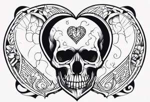 combine
 visceral heart and skull tattoo idea