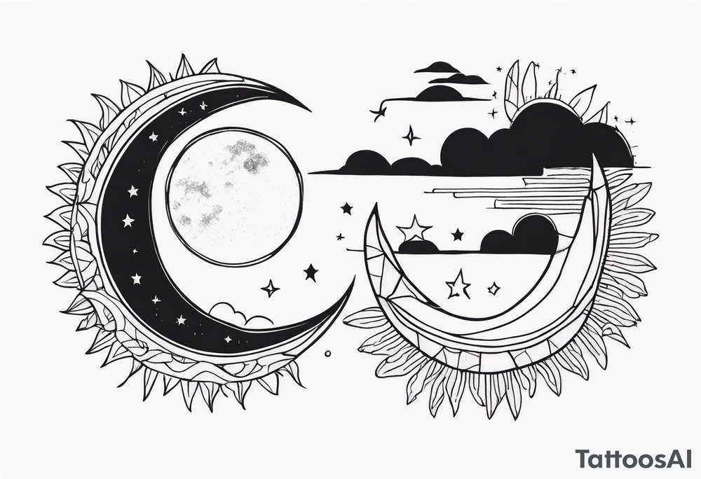 Sun and moon tattoo idea