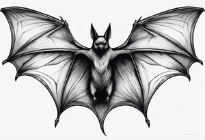 tall skinny bat minimal detail tattoo idea